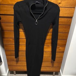 Elegant Black Long Sleeve Dress all saints